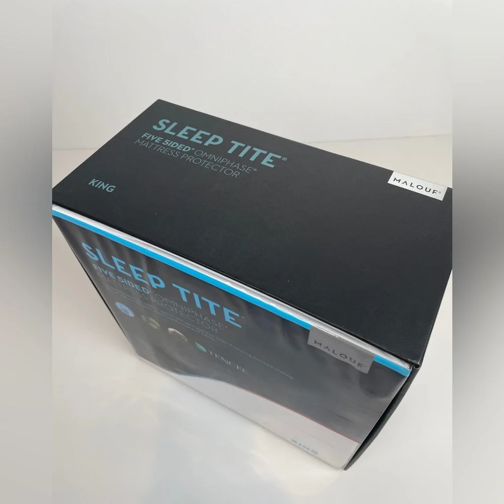 MALOUF Sleep Tite Omniphase Mattress Protector Waterproof Tencel KING SIZE New